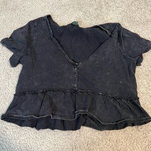Target; size small flowy off black crop shirt